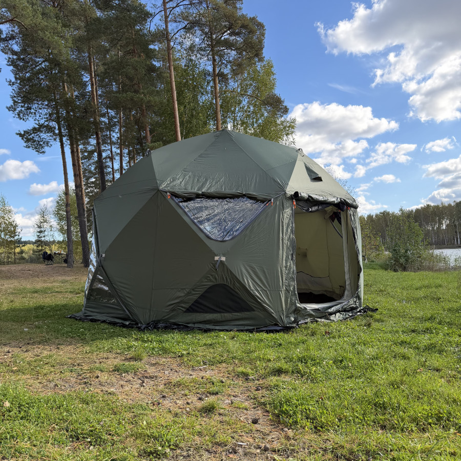 Двухслойная всесезонная палатка-сфера КЕДР-400 V2 (цвет: зеленый)